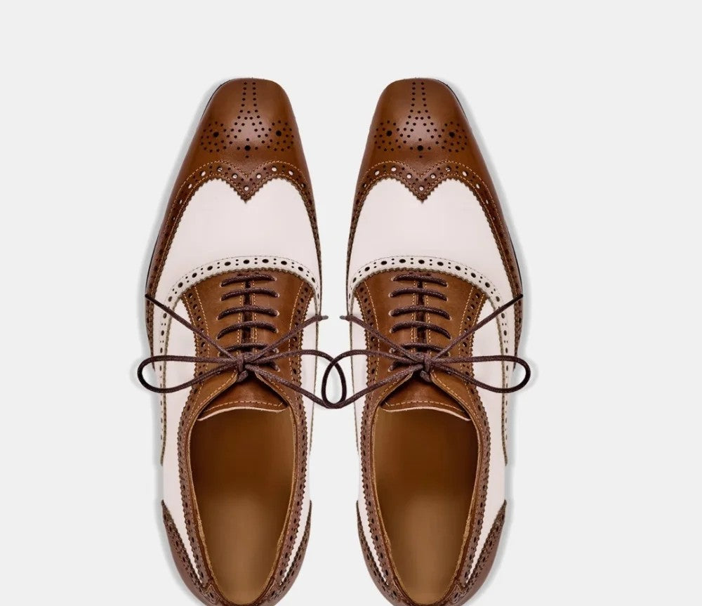 Men’s Retro Brogue  – Genuine Leather Lace-Up Mens Dress Shoes