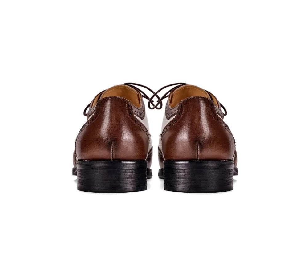 Men’s Retro Brogue  – Genuine Leather Lace-Up Mens Dress Shoes