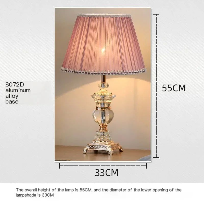 New Retro Palace Crystal Table Lamp – Luxury Bedroom & Hotel Bedside Lighting