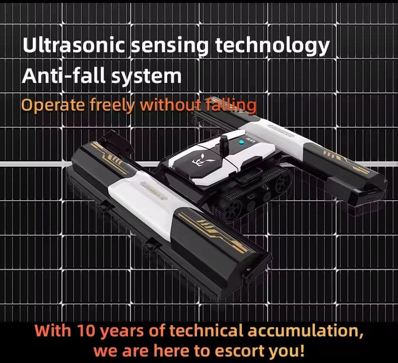Robotic Solar Panel Cleaning  with Brushes, Automatic Solar Panels Cleaner Equipment
