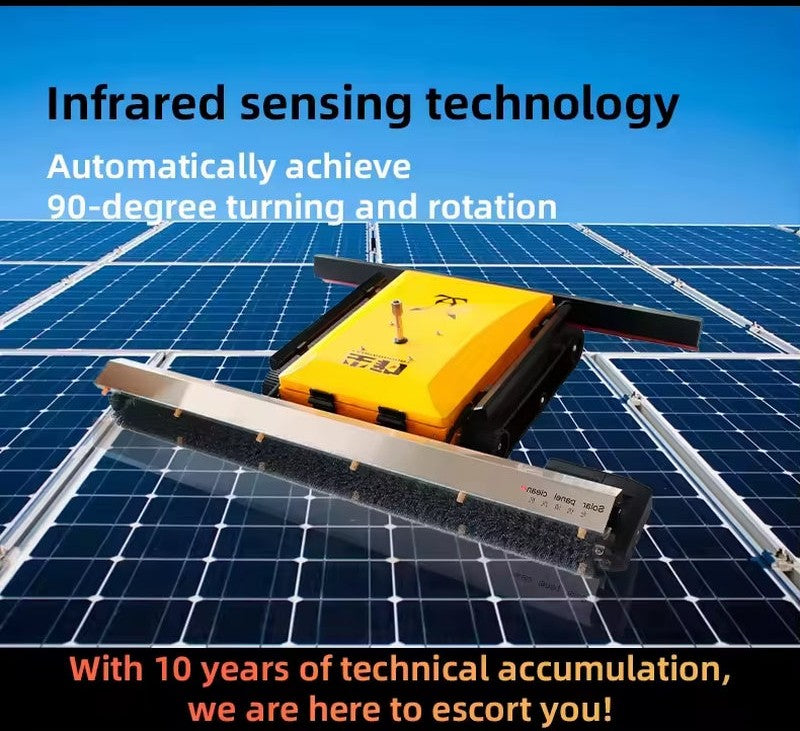 Robotic Solar Panel Cleaning  with Brushes, Automatic Solar Panels Cleaner Equipment
