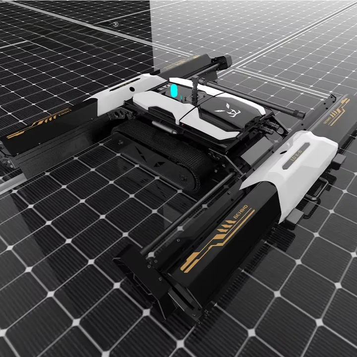 Robotic Solar Panel Cleaning  with Brushes, Automatic Solar Panels Cleaner Equipment