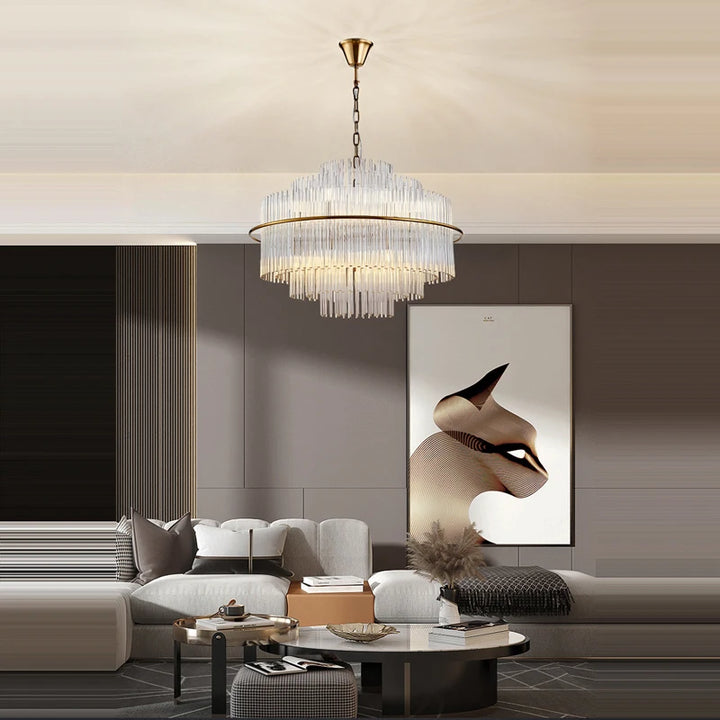 Round Oval Crystal Designer LED Chandelier – Gold, Silver &amp; Chrome Luxury Lighting