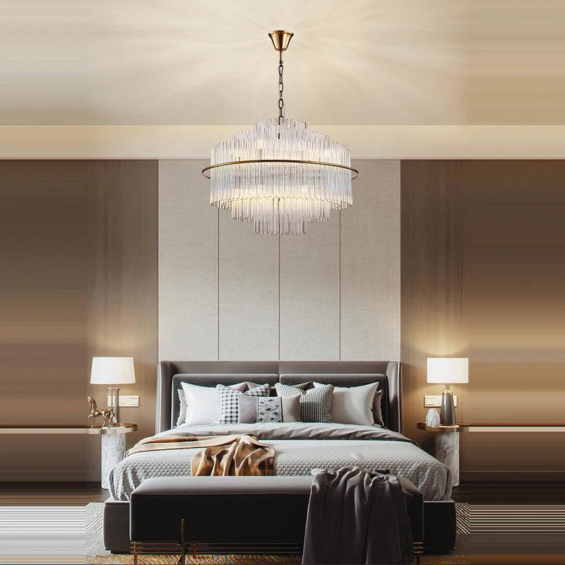 Round Oval Crystal Designer LED Chandelier – Gold, Silver &amp; Chrome Luxury Lighting