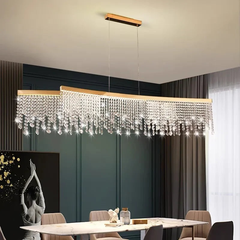 Royal Nordic LED Crystal Chandelier – Luxury Circular Pendant Ceiling Light