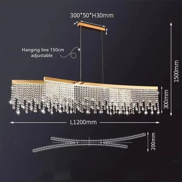 Royal Nordic LED Crystal Chandelier – Luxury Circular Pendant Ceiling Light