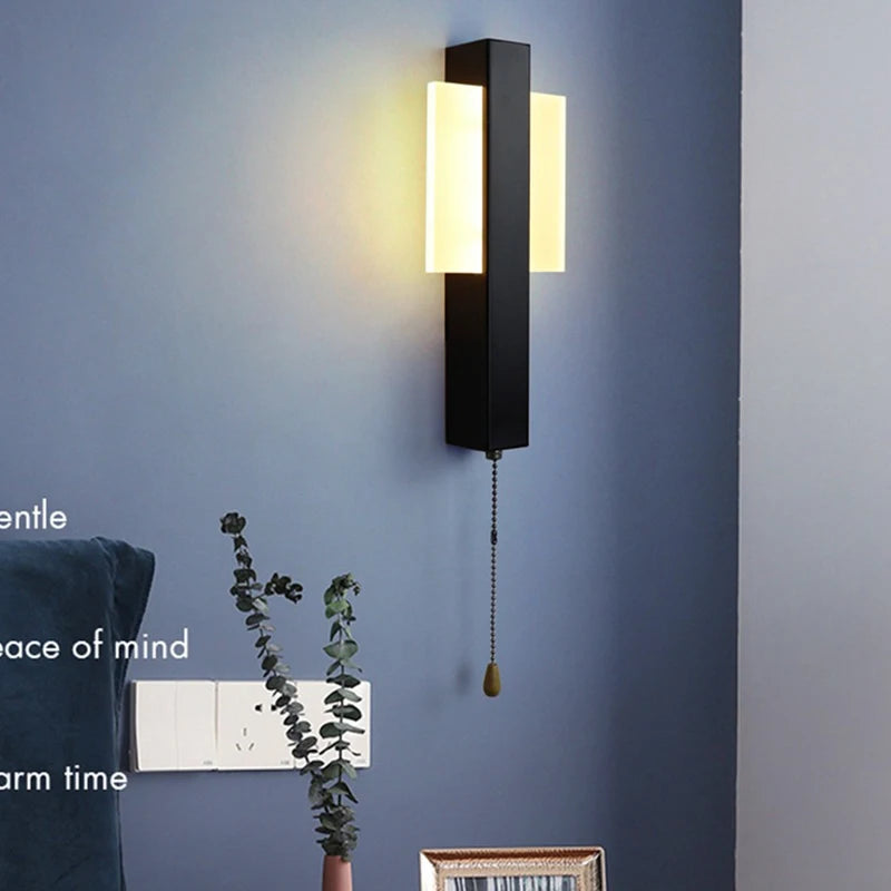 Nordic Wall Lamps with Pull Switch Bedroom Modern Home Decor