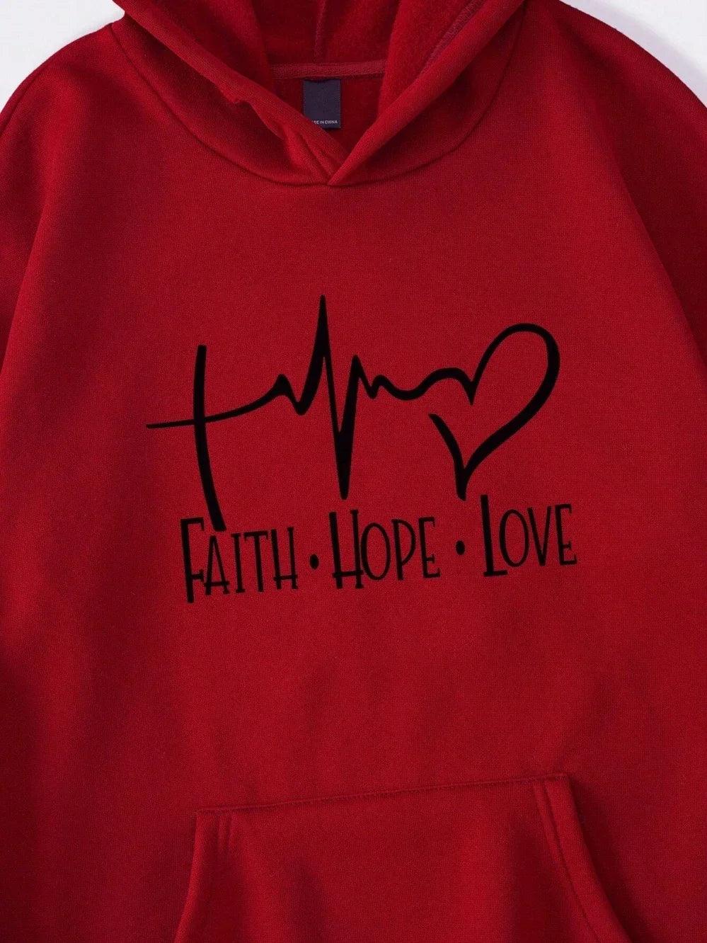 Unisex Fusion Printed Hoodies Faith Hope Love Letter Graphic Women Hoody Street Casual Loose 