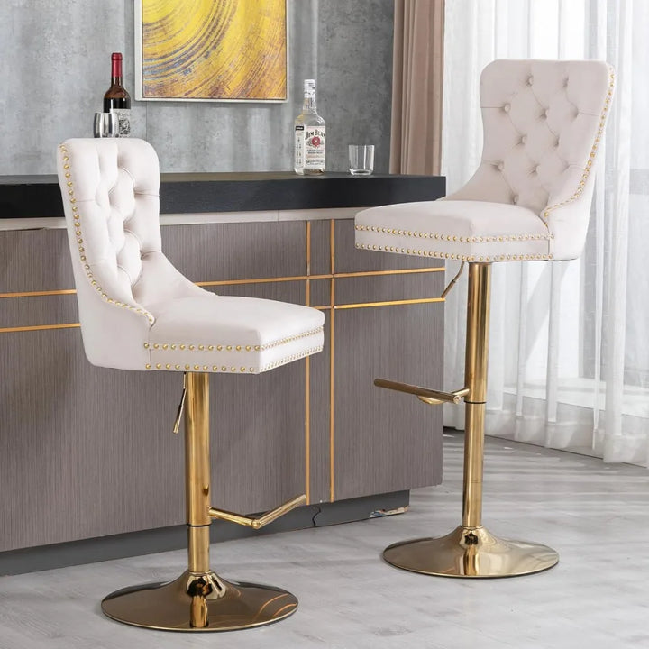 Modern Swivel Bar Stools Adjustable Bar Chairs Set of 4