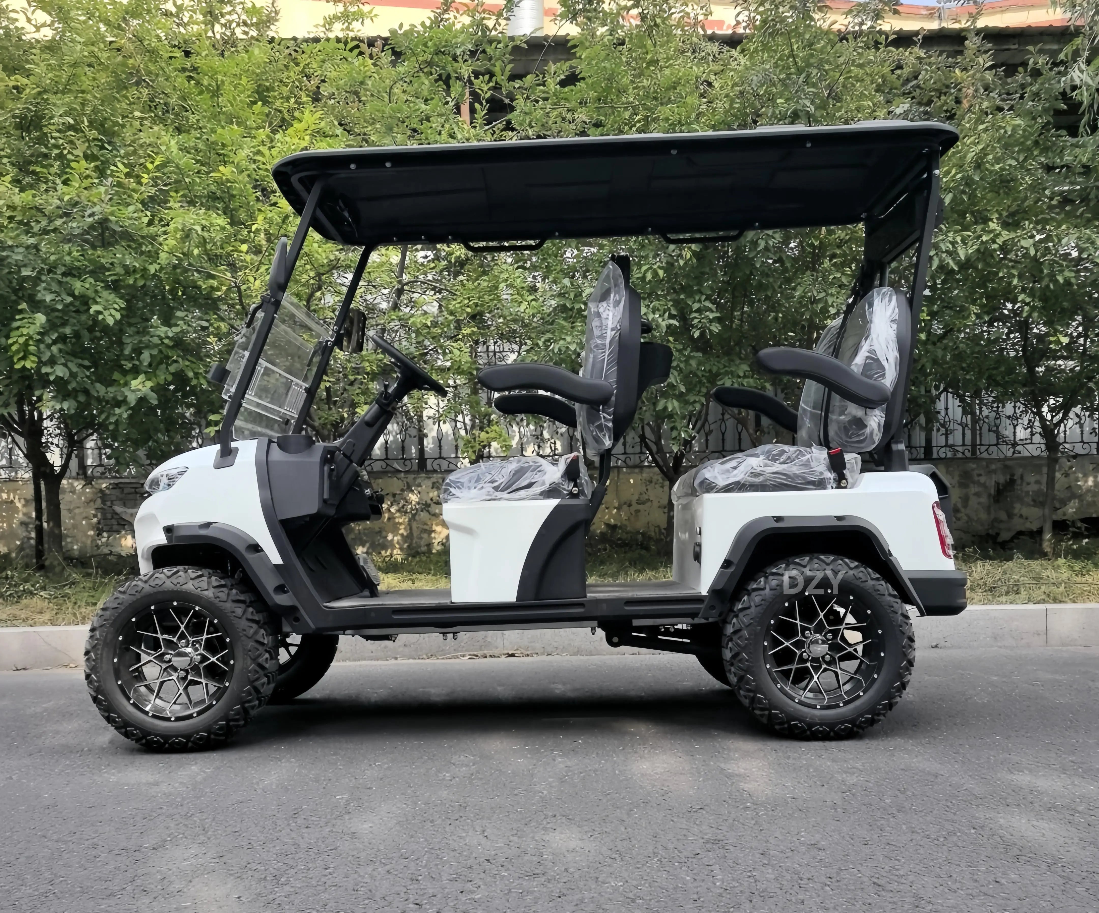 Customized Electric Golf Cart 2+2 4-Seater Lithium Battery Practical Golf Off-Road Vehicle Electric Golf Cart