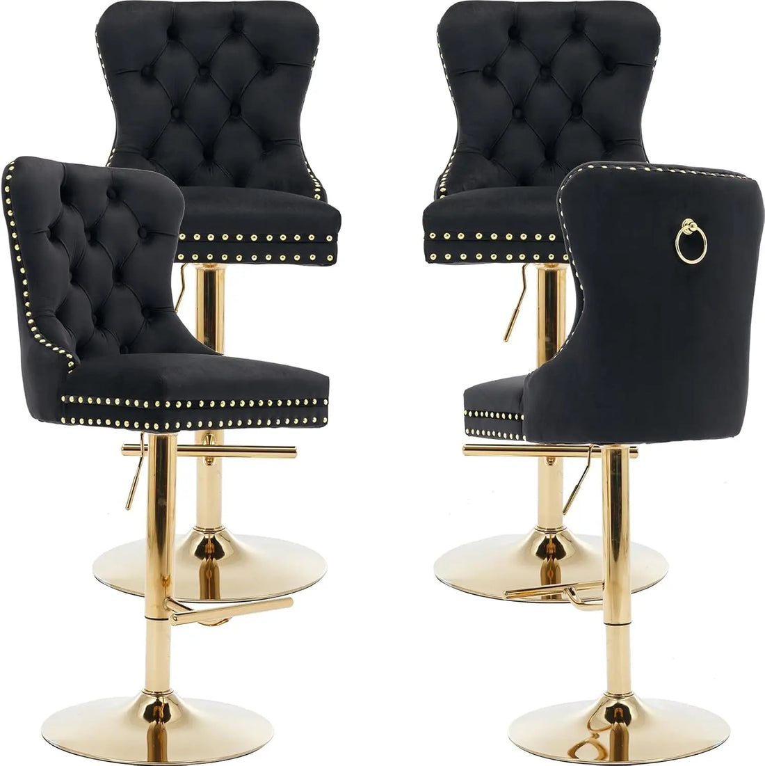 Modern Swivel Bar Stools Adjustable Bar Chairs Set of 4