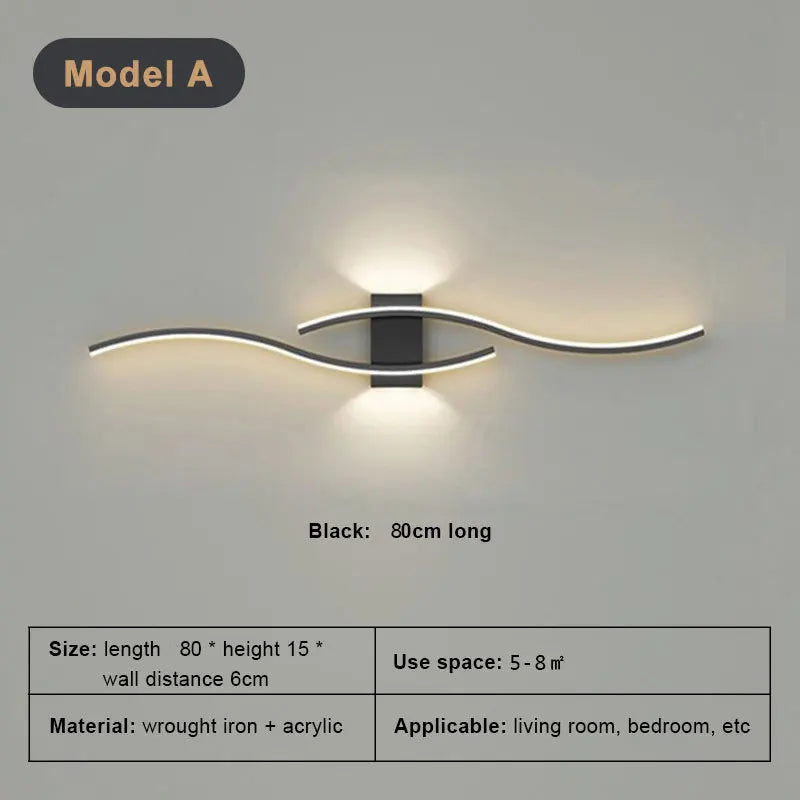 Modern Minimalist LED Wall Light Black White Interior Decoration Lamps Wall Lamp Living Room up down Light Indoor for Bed Room