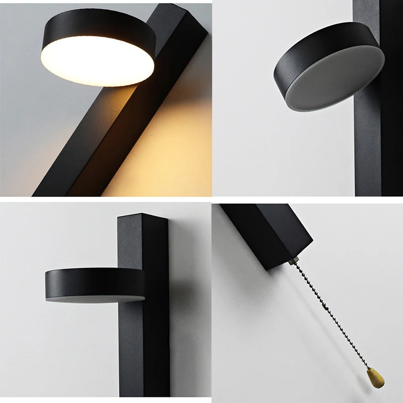 Nordic Wall Lamps with Pull Switch Bedroom Modern Home Decor