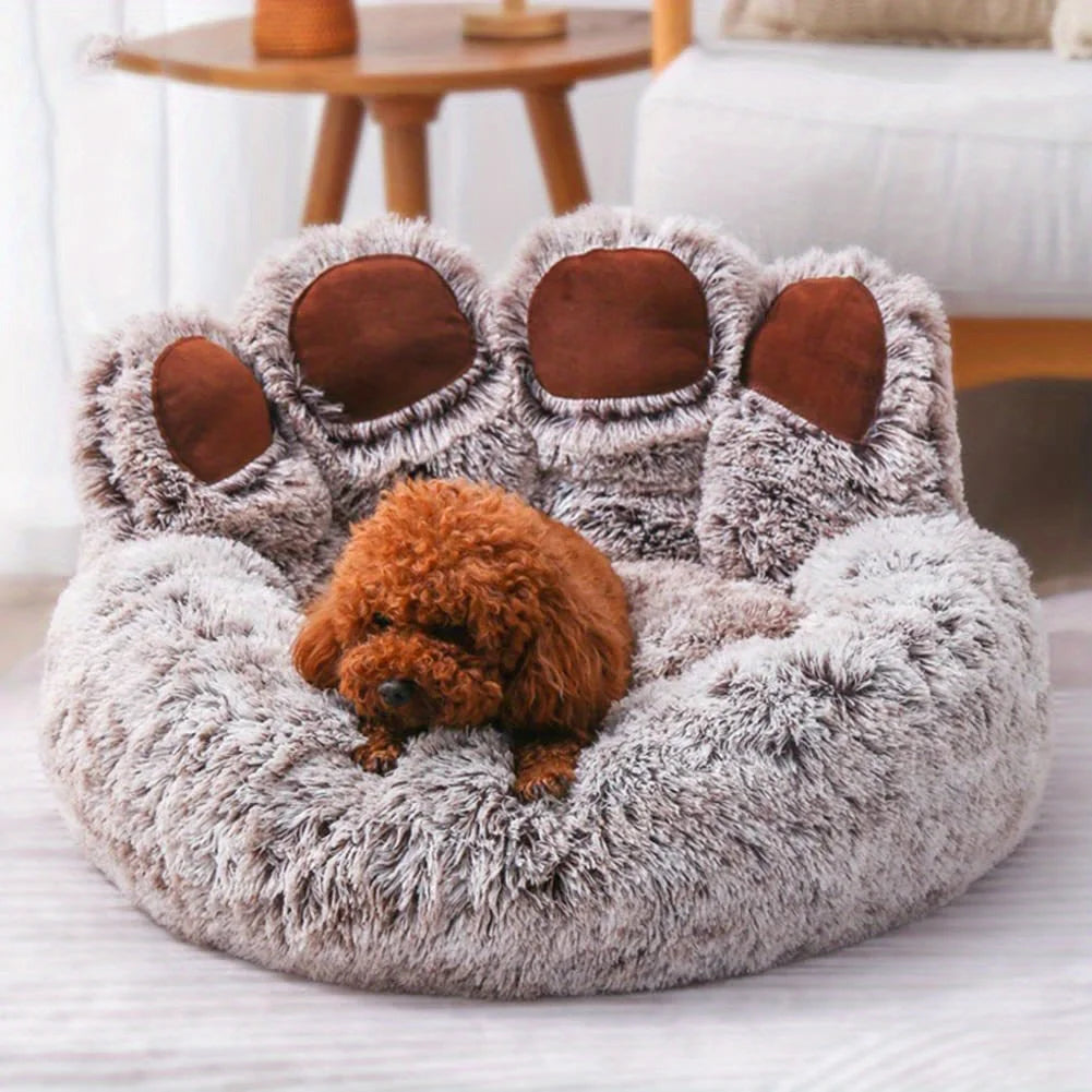 Fusion new Dog Bed Cat Pet Sofa Cute Bear Paw Shape Comfortable Cozy Pet Sleeping Beds for Small Medium Large Soft Fluffy Cushion Dog Bed