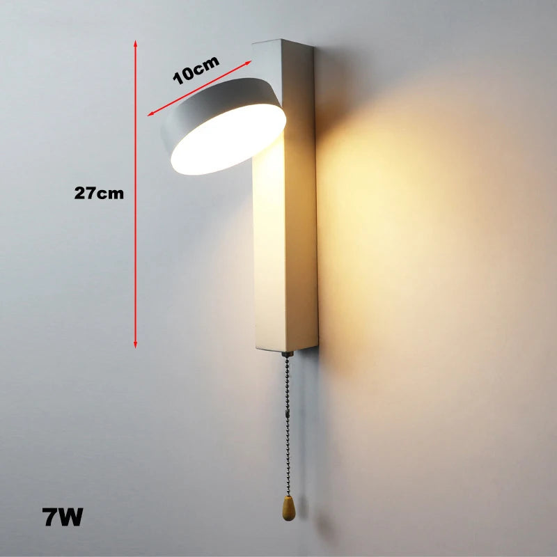 Nordic Wall Lamps with Pull Switch Bedroom Modern Home Decor
