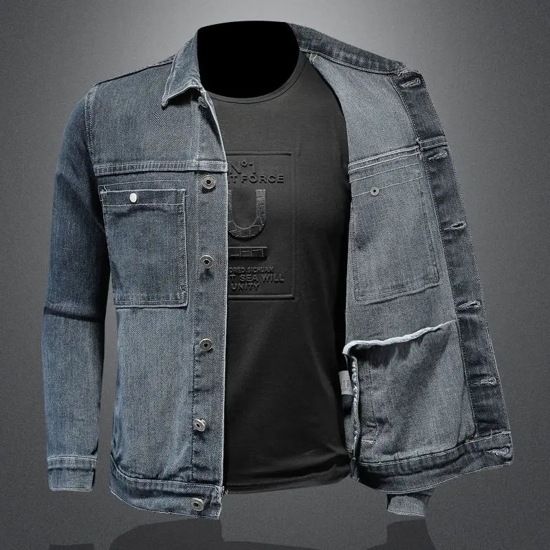 New Mens Denim Jacket Fashion High Street Wear