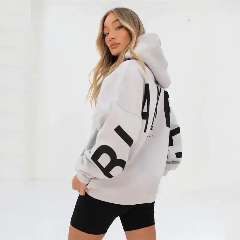 New Sweatshirt Printed Letter Pullover Oversized Hoodie