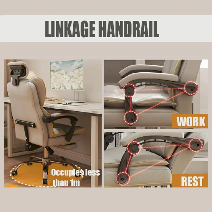 Executive Leather Office Home Chair with Foot Rest