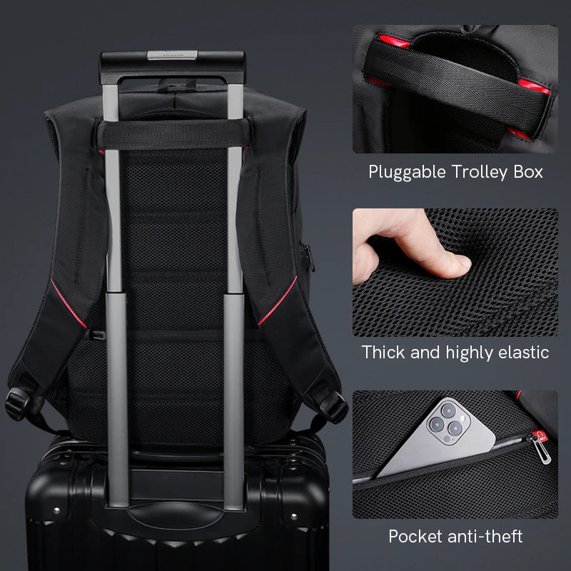 Elite Waterproof Laptop Backpack Multi-Layer Anti-Theft Travel Backpack External USB Charging 