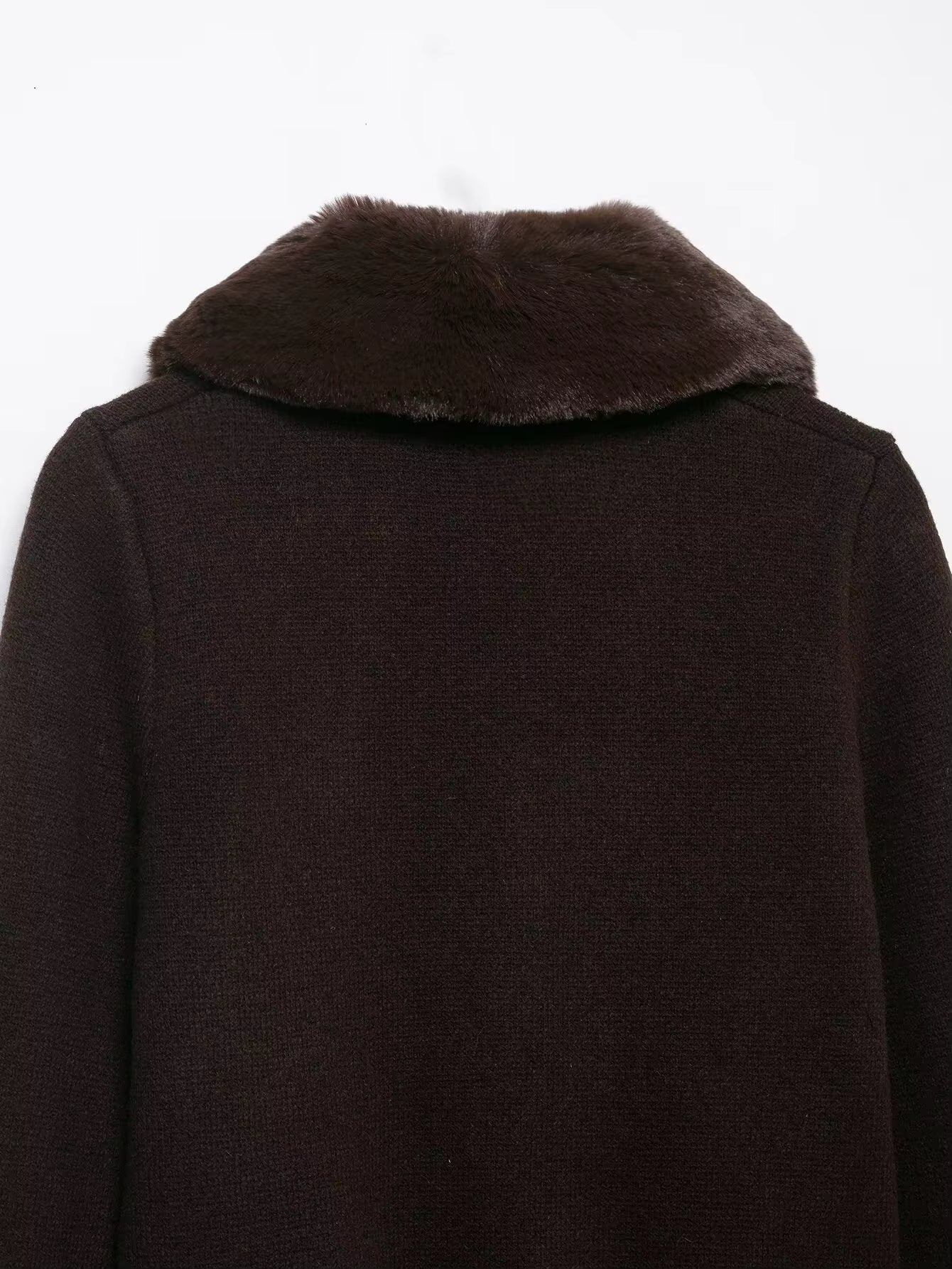 New Fur Collar Kintted Cardigan Women Casual Sweater