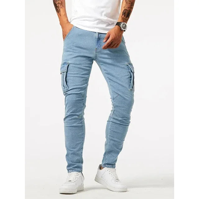New Men Denim Pants Solid Daily Wear Joggers