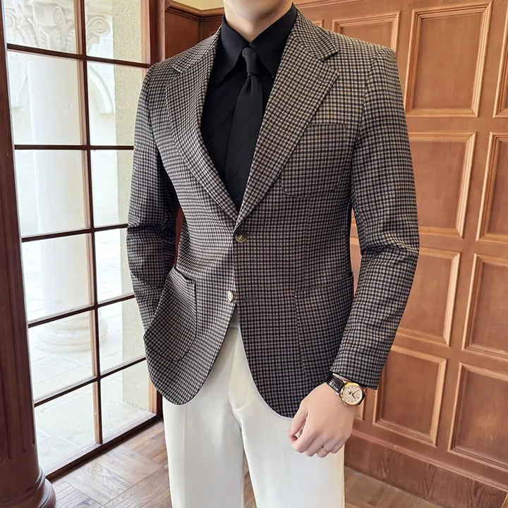 Mens Modern Business Slim-Fit Suit Blazer Jacket