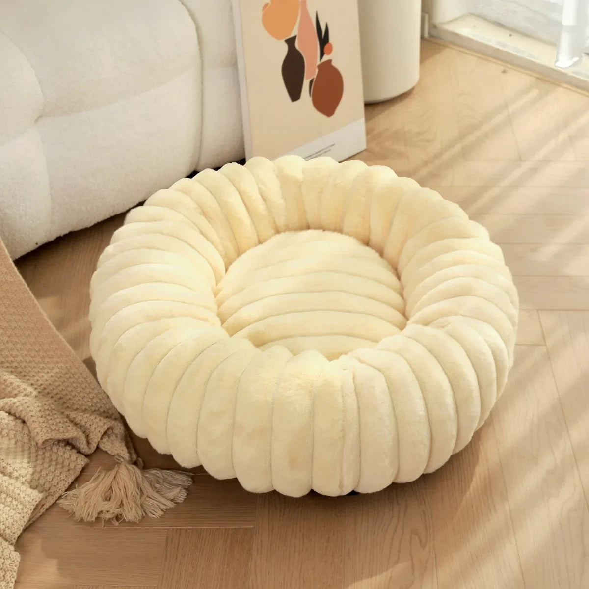 New Comfy Round Pet Bed for Dog Soft Cat Bed 