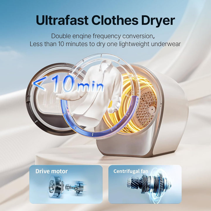 Modern S3 Compact Clothes Dryer 1.0 Cu.Ft Capacity 110V 1050W Portable Dryers Machine