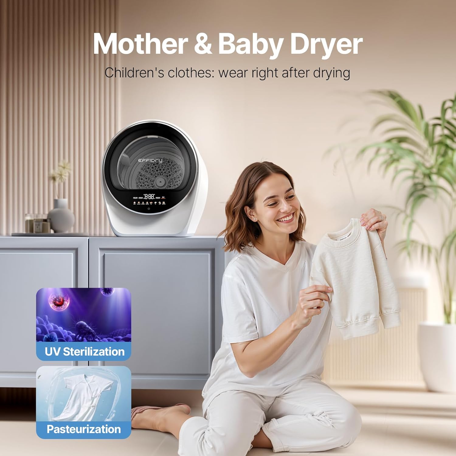 Modern S3 Compact Clothes Dryer 1.0 Cu.Ft Capacity 110V 1050W Portable Dryers Machine