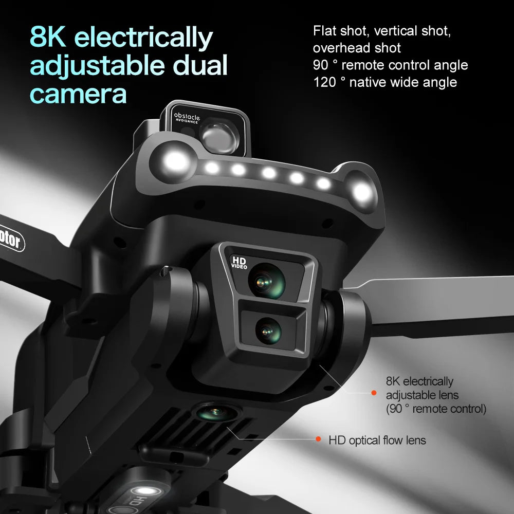 V198MAX GPS Drone 8K Professional Camera Aerial FPV Brush Laser Obstacle with Large Screen Remote Control Folding Dron