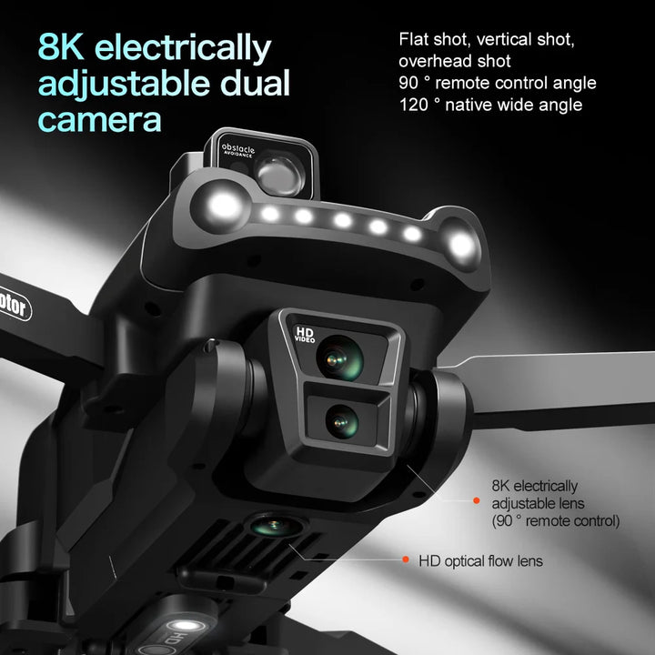 V198MAX GPS Drone 8K Professional Camera Aerial FPV Brush Laser Obstacle with Large Screen Remote Control Folding Dron
