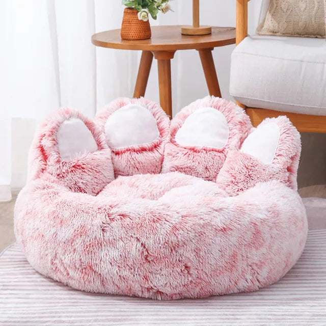 Fusion new Dog Bed Cat Pet Sofa Cute Bear Paw Shape Comfortable Cozy Pet Sleeping Beds for Small Medium Large Soft Fluffy Cushion Dog Bed