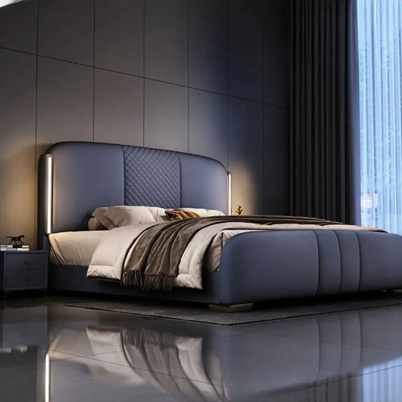New Modern Style Bed Frame Nightstands Queen Size 