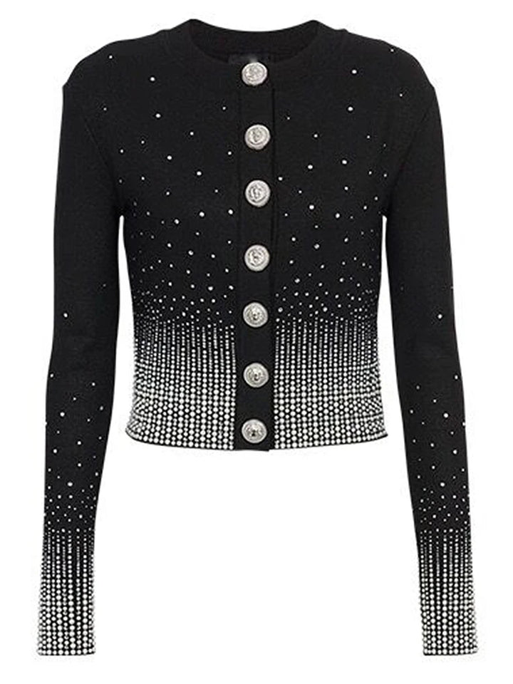 Newest HIGH STREET Fall Winter Fashion Designer Jacket Women'S Lion Buttons Diamonds  Rhinestone Outerwear 