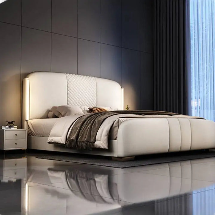 New Modern Style Bed Frame Nightstands Queen Size 