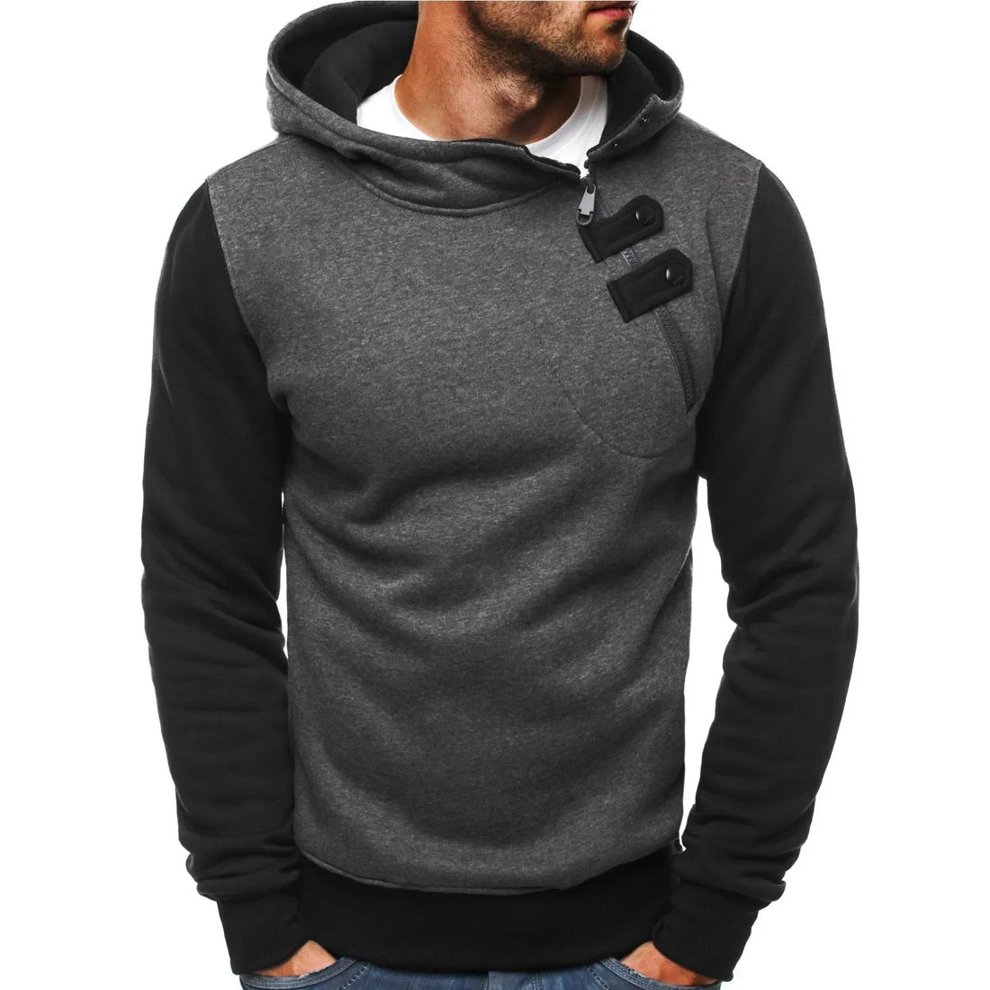 Spring and Fall Men'S Fashion Sweatshirt Long Sleeve Hoodie Hooded Jacket