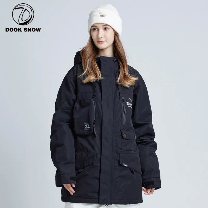 New Unisex Winter Thickened Mens and Women Ski Jacket  Breathable Waterproof Hooded Snow Clothes