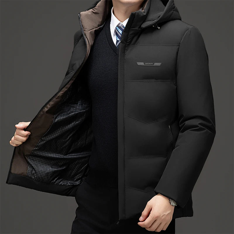 New Men's High Quality Hooded Thick Warm Waterproof Parkas Coat Male Hooded Loose Casual Winter Coats