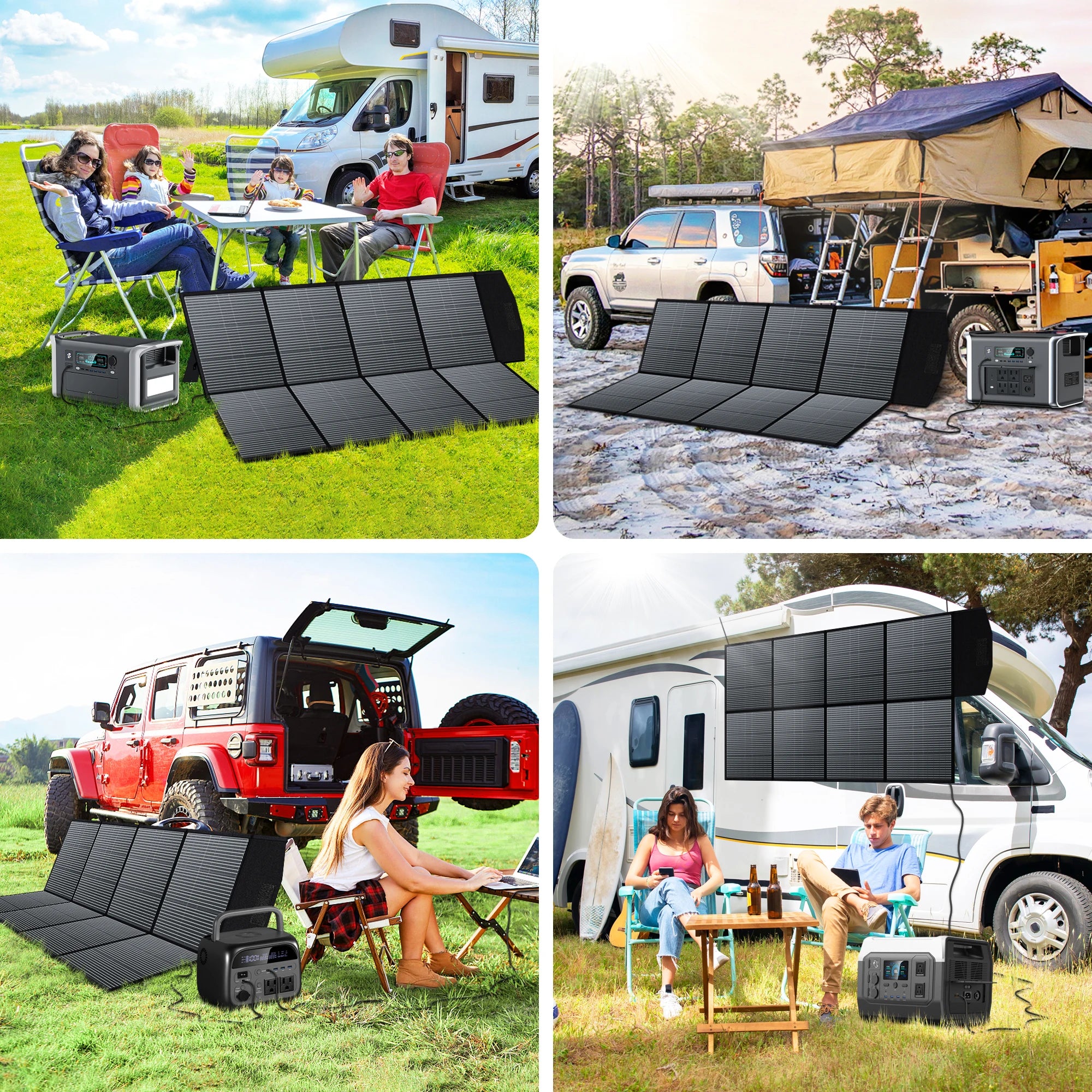 UPS Power Station 2048Wh Solar Generator 2400W LFP Battery & 400W Solar Panel 