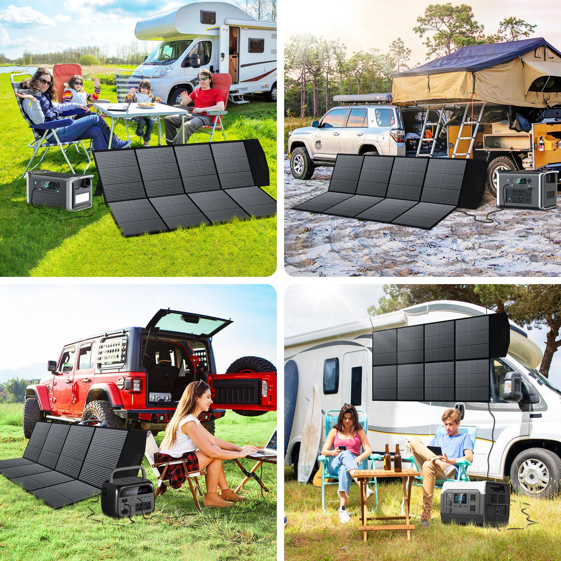 UPS Power Station 2048Wh Solar Generator 2400W LFP Battery & 400W Solar Panel 