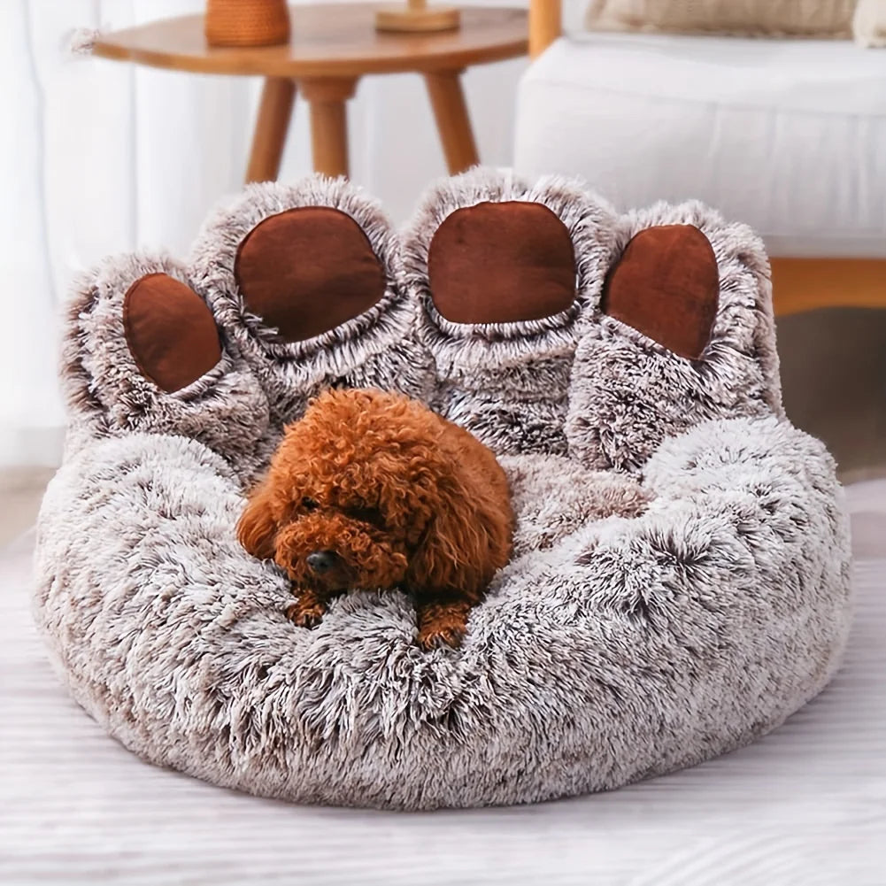 Fusion new Dog Bed Cat Pet Sofa Cute Bear Paw Shape Comfortable Cozy Pet Sleeping Beds for Small Medium Large Soft Fluffy Cushion Dog Bed