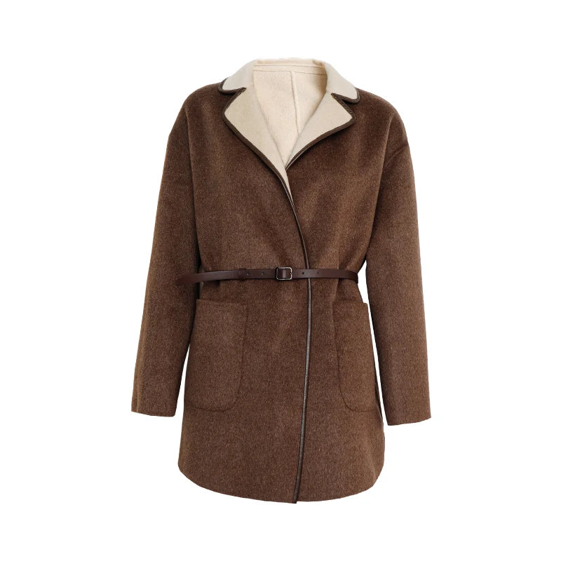 Women Premium Fashion High Quality  Wool Coats Autumn and Winter New Luxury Women'S Clothing Jacket 