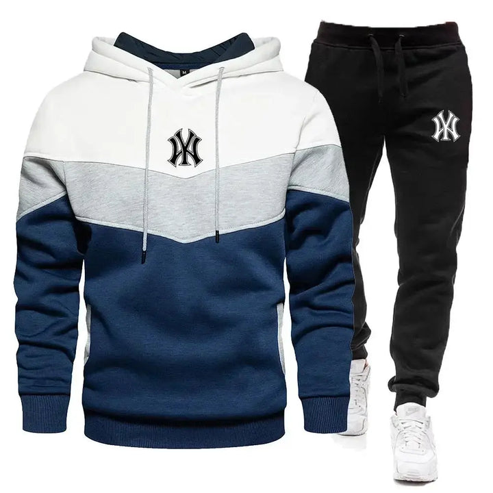 Fusion Men Sets Spring Autumn Zipper Hoodie and Pants 2 Pieces Casual Sportswear Suit