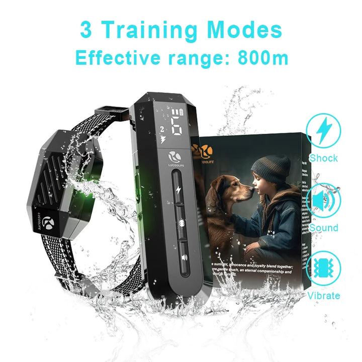 Newly Automatic Dog E-Collar Vibrating Electric Rechargeable Training Magnetic Adjustable Waterproof with 3Modes