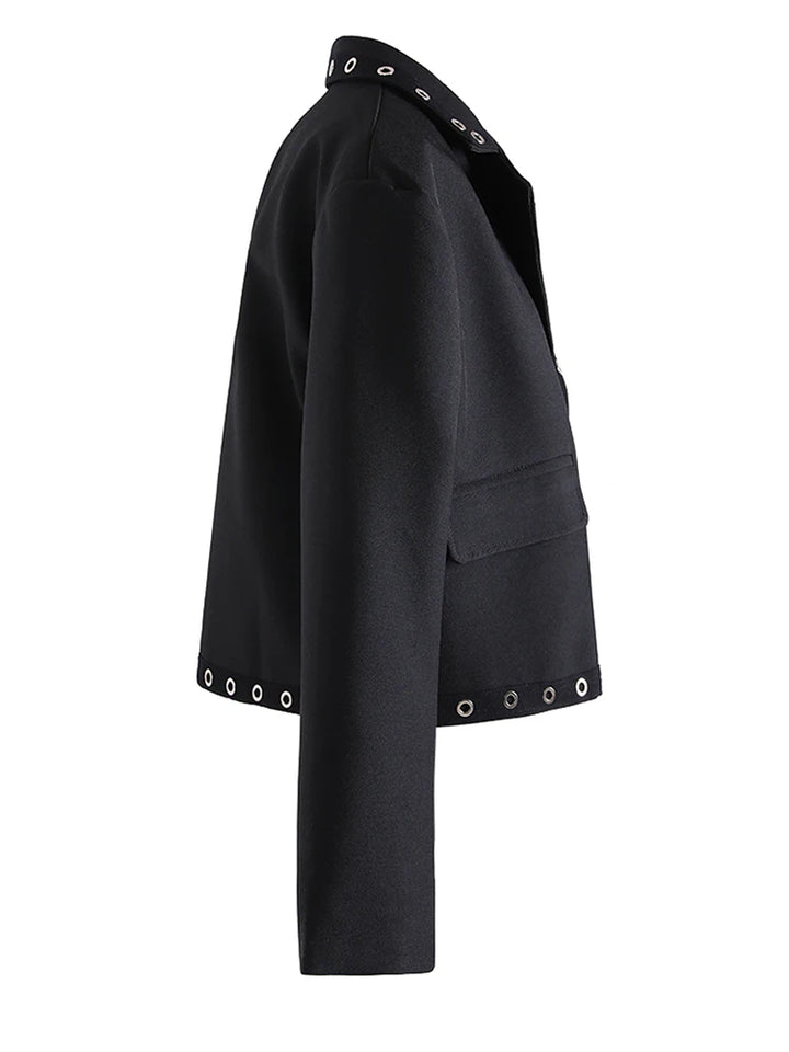 New Women Black Hollow Blazer Jacket 