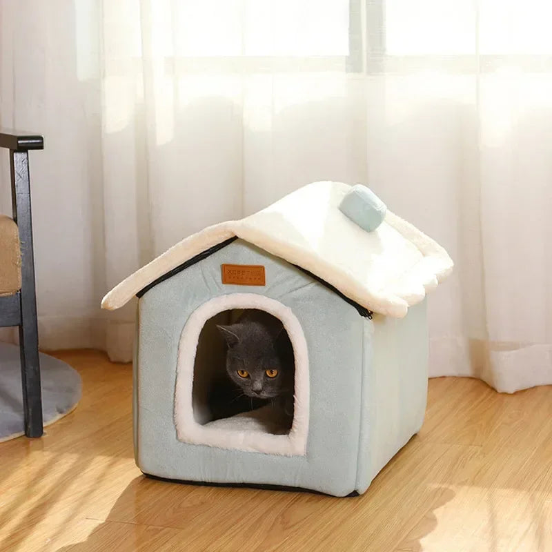 New Stylish Foldable Dog House Kennel Bed Mat for Small Medium Dogs Cats Winter Warm Cat Bed Nest Pet Products Basket Pets Puppy Cave Sofa