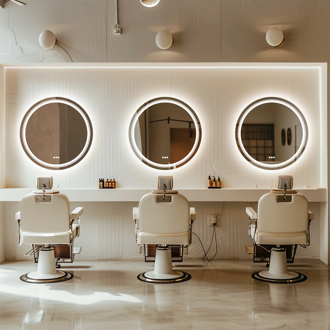 Smart Touch LED round Wall Mounted Vanity Mirror with Demister