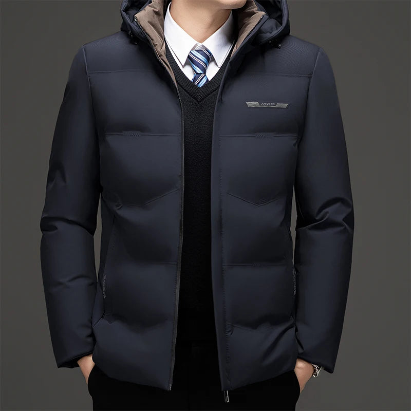 New Men's High Quality Hooded Thick Warm Waterproof Parkas Coat Male Hooded Loose Casual Winter Coats