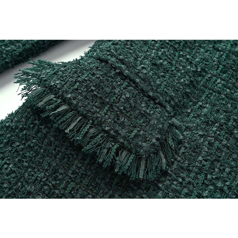 New Winter Thick Fabric Woolen Luxury Design Women Slim Blazers High Quality