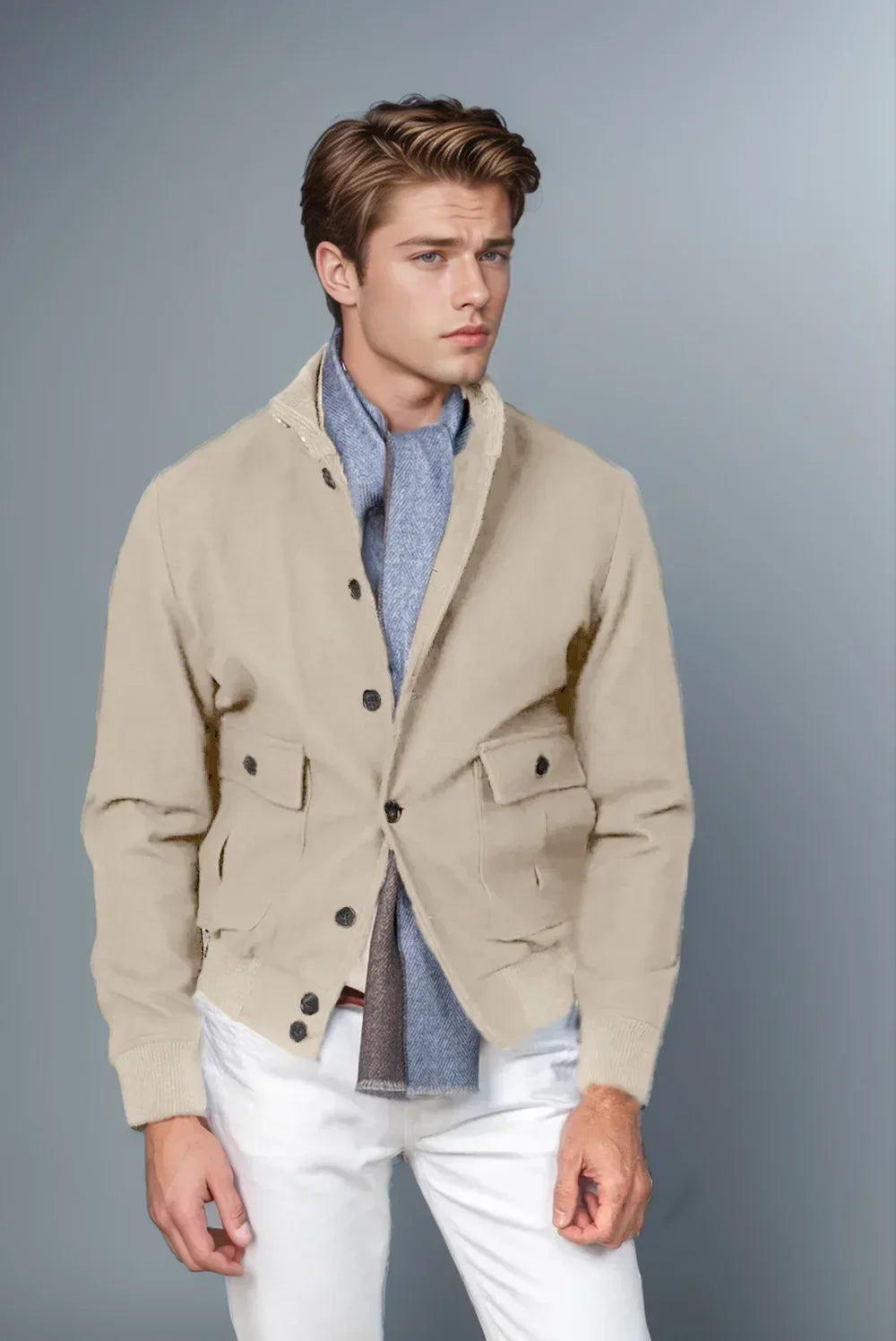 New Mens Casual Woolen Style Fashion Jacket